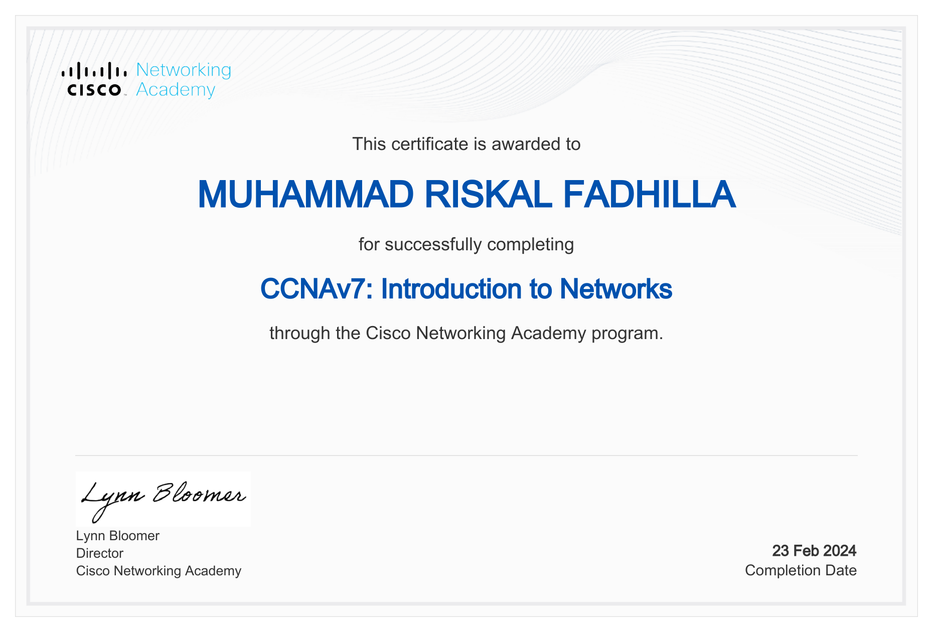 Sertifikat CCNAv7: Introduction to Networks